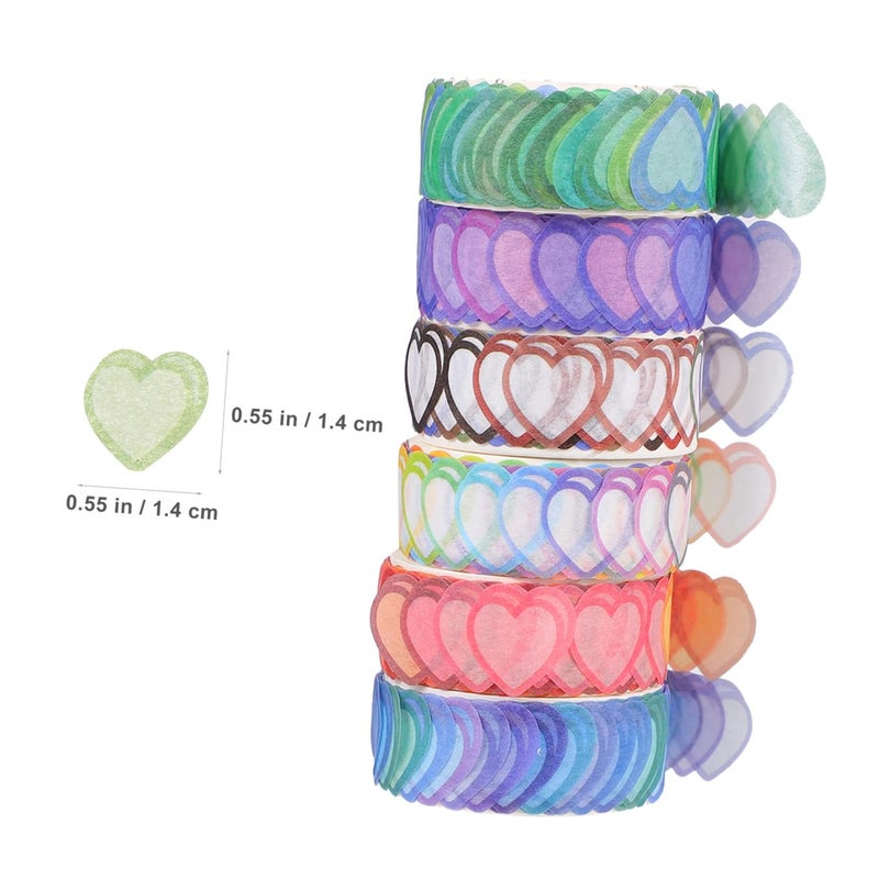 DOITOOL: 6 أرولات من شرائط واشي ذات نقش قلب فريدة لمشاريع التزيين والتدوين - Image 2