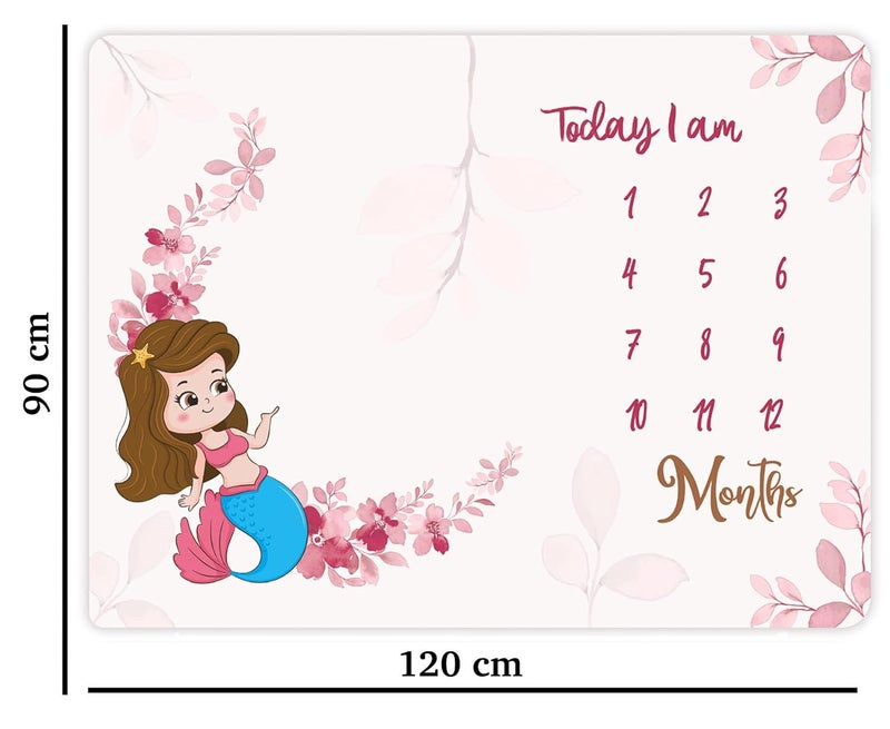 Custom Catch Monthly Milestone Blanket 1 to 12 Months Best for Newborn Boy Girl Multicolor Cotton Skin Friendly Count 1 - Image 2