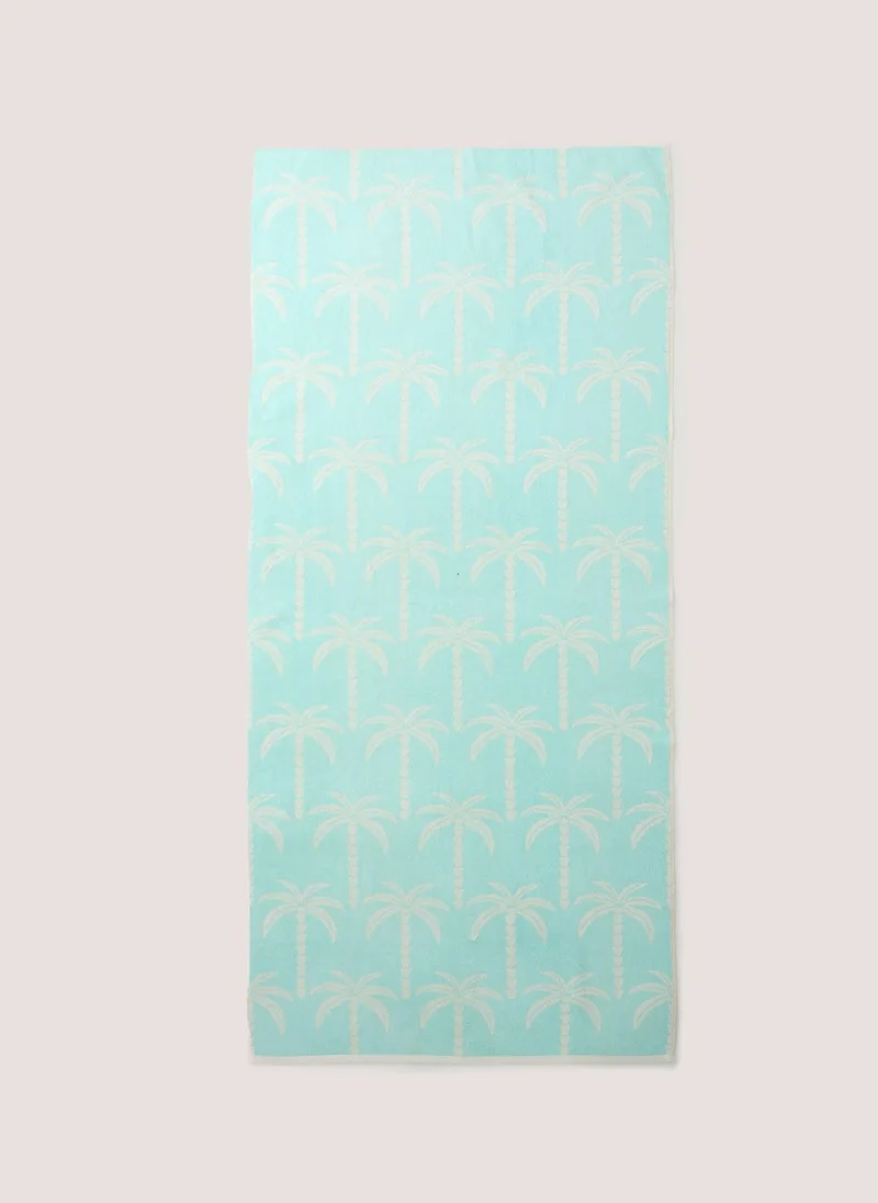 Matalan Turquoise Palm Tree Beach Towel