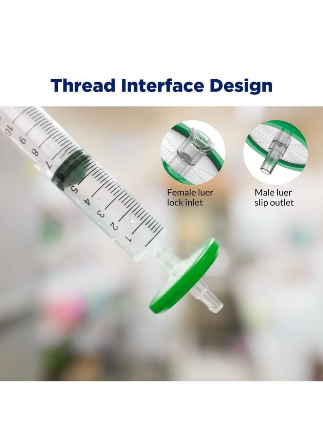10 Pack Syringe Filter Sterile PES Hydrophilic Filtration 0.22um Pore Size, 33mm Membrane Diameter Sterile PES Membrane Individually Packed - Image 5