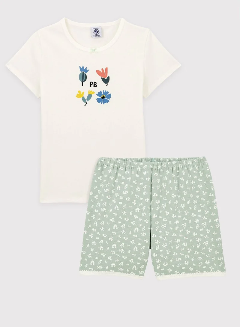 Petit Bateau Kids Floral Print Pyjama Set