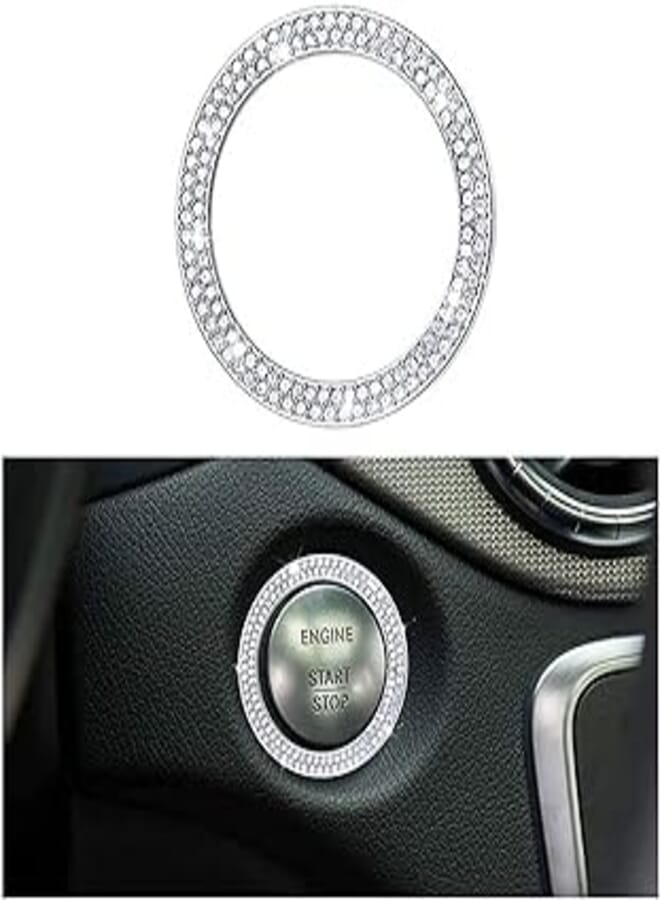 Car Turn Button Frame Accessory Compatible with Mercedes C-Class 2016-2019 (Silver)