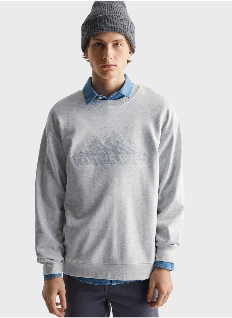 MANGO - Kids Mountain Print Sweatshirt - Image 1