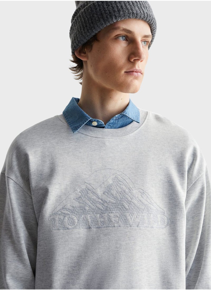 MANGO - Kids Mountain Print Sweatshirt - Image 1