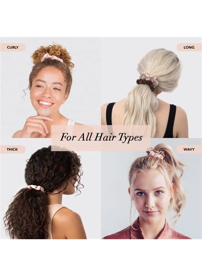 Kitsch Satin Hair Scrunchies for Women - Softer Than Silk Scrunchies for Hair | Satin Scrunchies for Girls & Stylish Satin Hair Ties for Women | Cute Satin Hair Scrunchie for Styling, 5 pack (Cameo) - Image 5