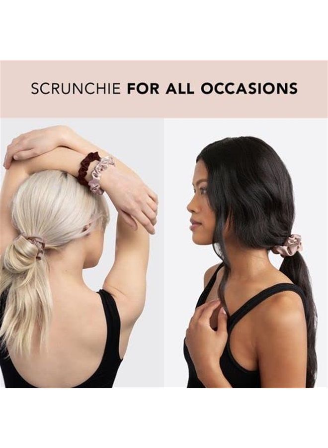 Kitsch Satin Hair Scrunchies for Women - Softer Than Silk Scrunchies for Hair | Satin Scrunchies for Girls & Stylish Satin Hair Ties for Women | Cute Satin Hair Scrunchie for Styling, 5 pack (Cameo) - Image 4