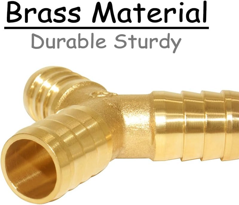 Uenede 3PCS Solid Brass 3/4"OD Barb Fitting Y 3-Way Union Intersection Barbed Hose Fittings for Water/Oil/Gas - Image 5