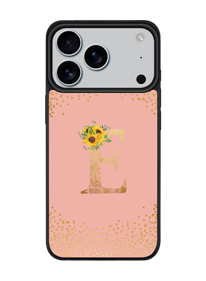 Stylizedd iPhone 17 Pro Case, [Compatible with MagSafe] Slim Magnetic cover Phone Case iPhone 17 Pro -Custom Floral Monogram - E  (Rose Pink ) - Image 1