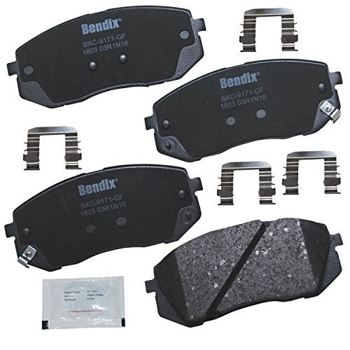 Bendix Priority1 CFC1803 Ceramic Front Brake Pads for Hyundai Kona Electric 2023-2019, Sonata 2019-2015, Kia Niro EV 2022-2019, Optima 2020-2016 - Image 1