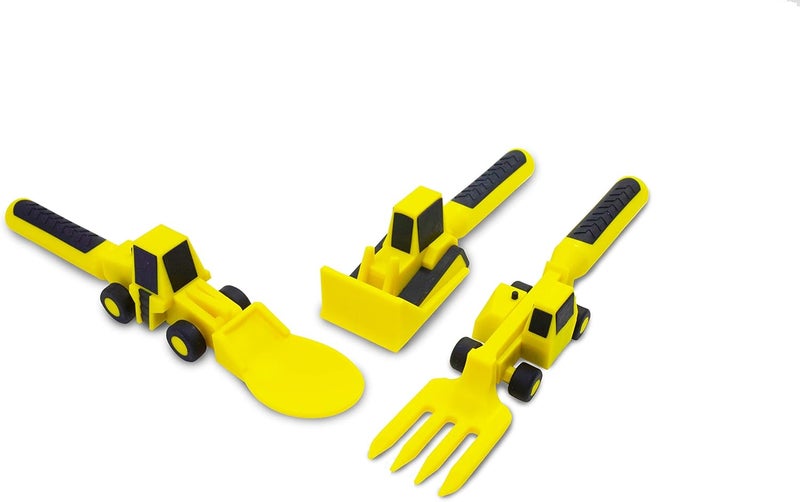 Constructive Eating - Toddler Construction Utensils Made in USA - Silverware for Toddlers - Utensils for Kids - Utensil Set - Image 1