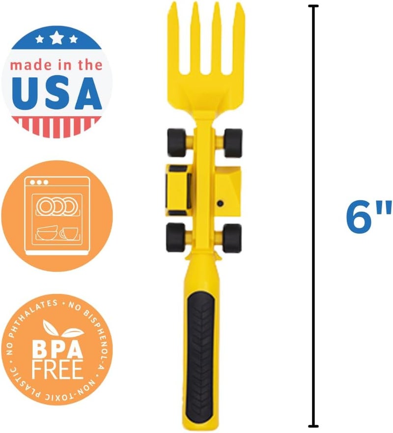 Constructive Eating - Toddler Construction Utensils Made in USA - Silverware for Toddlers - Utensils for Kids - Utensil Set - Image 3