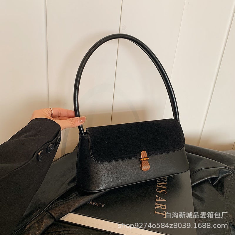 Vintage Niche Commuter Underarm Bag Women'S Bag Leopard Shoulder Bag Fashion Frosted Portable Small Bag - Image 1