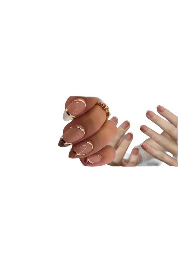 KAIRAY 24-Piece Ribbon Leopard Print Gradient Wearable Nails,Short Style,Versatile,Removable,No Damage to Nails,Finished Nails Suitable FOR Girls & 24-Piece Red Sand Gradient Gradient Wearable Nails,Short Style,Versatile,Removable,No Damage to Nails,Finished Nails Suitable FOR Girls Bundle - Image 1