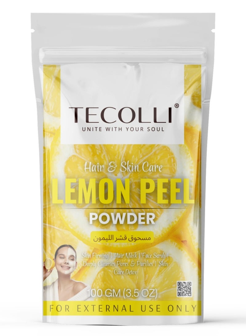 TECOLLI Lemon Peel Powder Face Brightening Mask (100g)-Pore cleansing, Anti-blemish, Acne treatment, Anti-aging, Promotes Glowing skin,Premium quality - Image 1