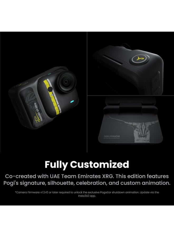 Insta360 GO Ultra Tadej Pogacar Edition Cycling Bundle | Compact 4K 60 FPS Action Camera + Mounts, Accessories & 128GB microSD, Capture Smooth POV Cycling, Adventure & Daily Life, Black - Image 3