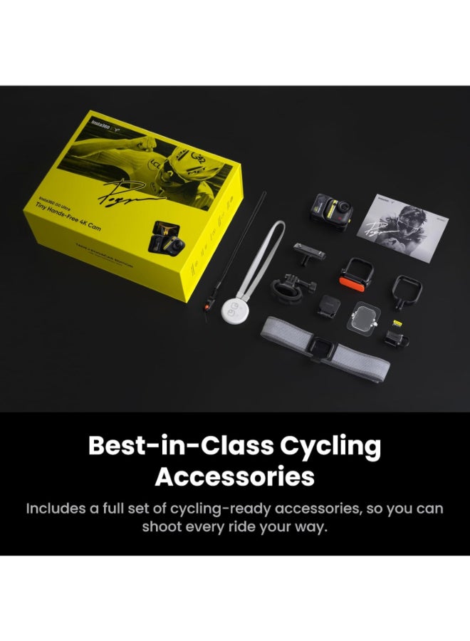 Insta360 GO Ultra Tadej Pogacar Edition Cycling Bundle | Compact 4K 60 FPS Action Camera + Mounts, Accessories & 128GB microSD, Capture Smooth POV Cycling, Adventure & Daily Life, Black - Image 2