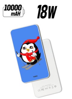 10,000 mAh Super Fast Charging Ultra Compact Power Bank with Quick Charge & Power Delivery, Portable Charger For iPhone and Android Skating Penguin