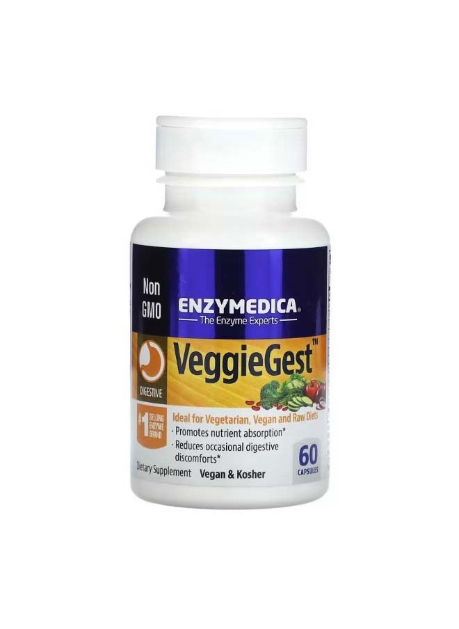 ENZYMEDICA VeggieGest  60 Capsules  - Image 1