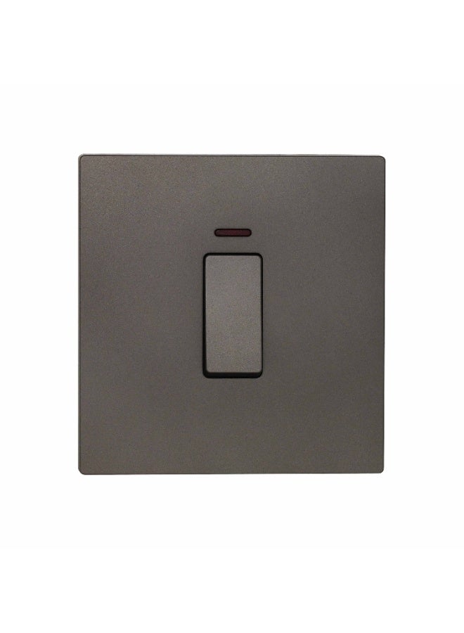Donmarco Ultra Thin 20A Switch – High Capacity,Ultra Thin Premium Plastic Material, Modern & Durable, Fire-Resistant Electric Switch, 15-Year Warranty, Wall Switch for Home and Office (Matt Grey) - Image 1