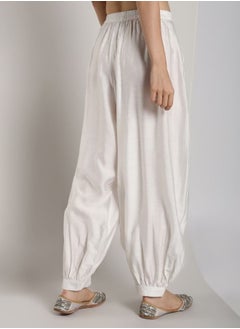 Abhishti White Banarasi Pathani Salwar  - Image 2