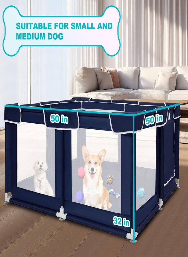 Zikopomi Dog Playpen 50 × 50 inch, Puppy Playpen with Bottom, 32 Inch Height Pet Playpen - Image 3