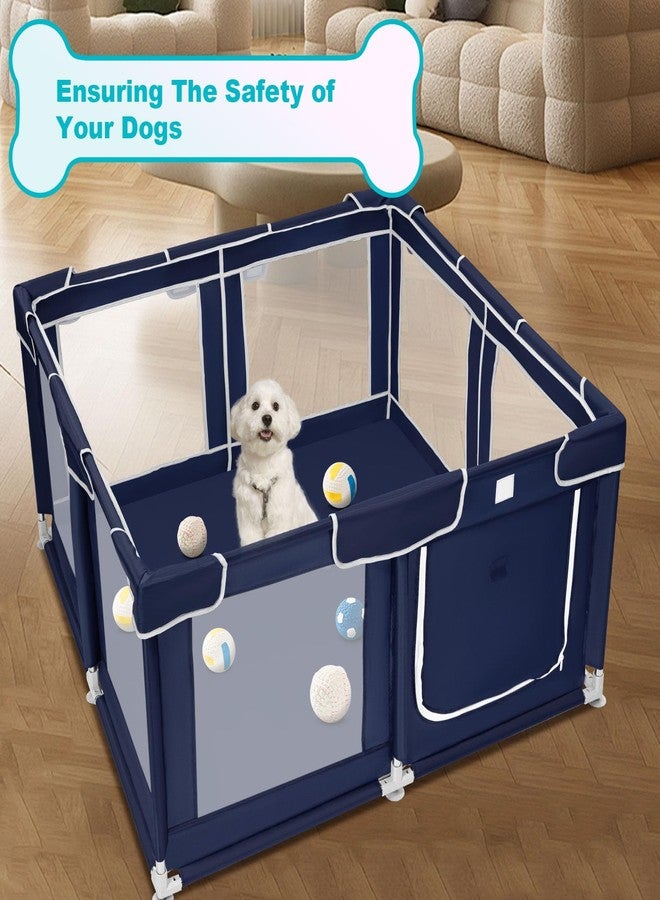 Zikopomi Dog Playpen 50 × 50 inch, Puppy Playpen with Bottom, 32 Inch Height Pet Playpen - Image 4