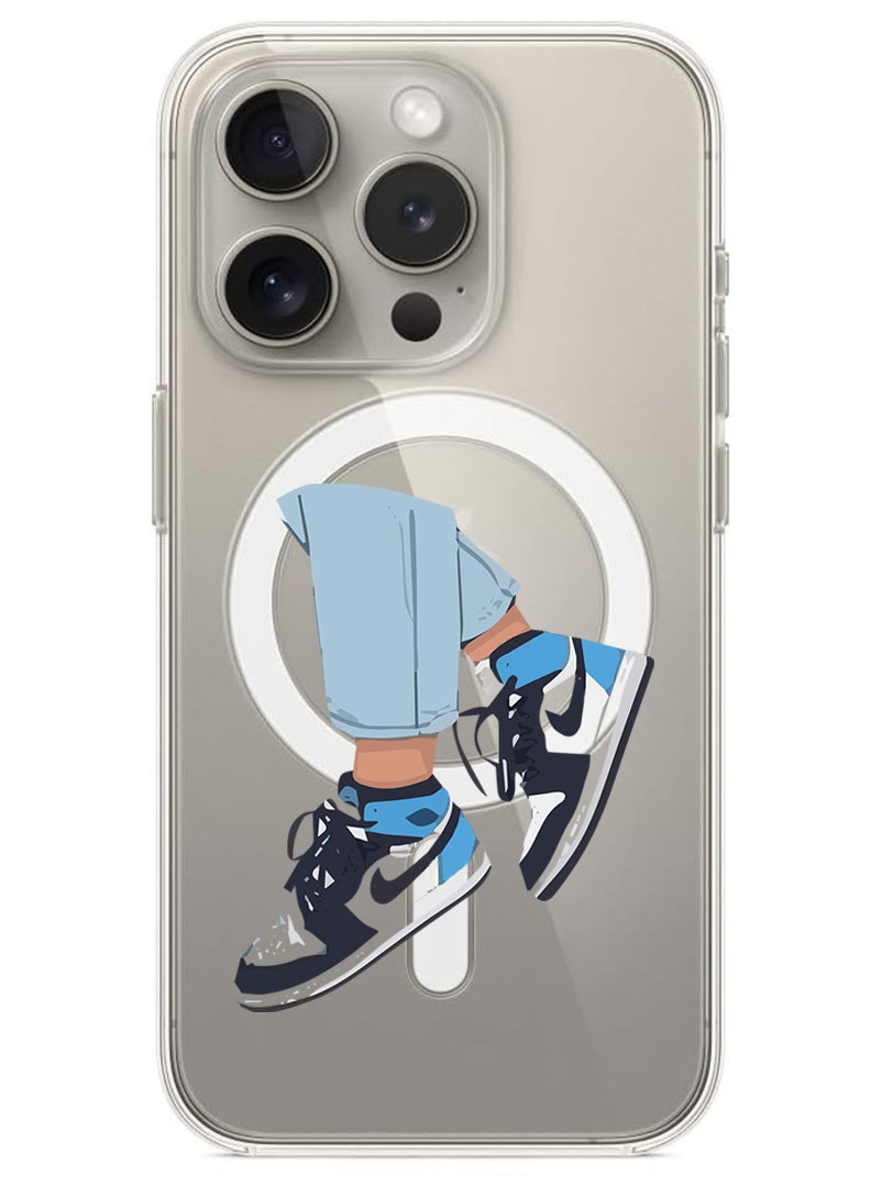 Theodor Magnetic Case for iPhone 15 Pro 6.1-inch Compatible with MagSafe Wireless Charging, Shockproof Phone Bumper Cover Sneakers  - Image 1