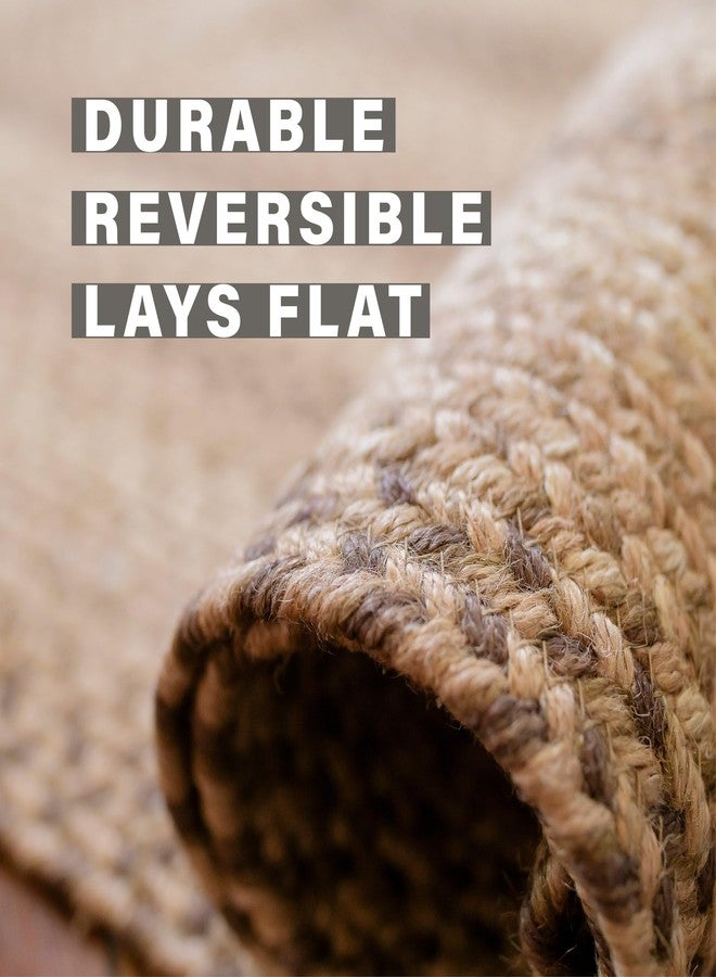 Homespice Cookie Dough Oval Braided Rugs 20x30 - Brown Entryway Rug of Jute for Rustic Farmhouse Decor - Image 3