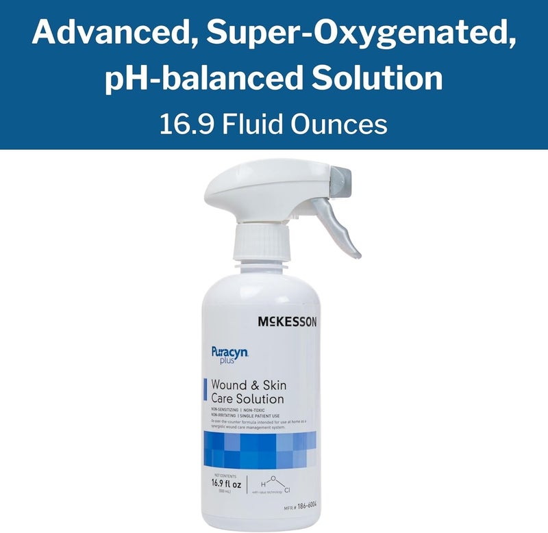 McKesson Puracyn Plus Wound Care Cleanser Spray 169 oz 1 Count First Aid Wash Solution for Minor Injuries Cuts Burns Scrapes Sores AlcoholFree - Image 2