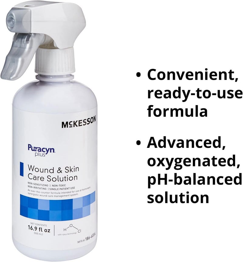 McKesson Puracyn Plus Wound Care Cleanser Spray 169 oz 1 Count First Aid Wash Solution for Minor Injuries Cuts Burns Scrapes Sores AlcoholFree - Image 5