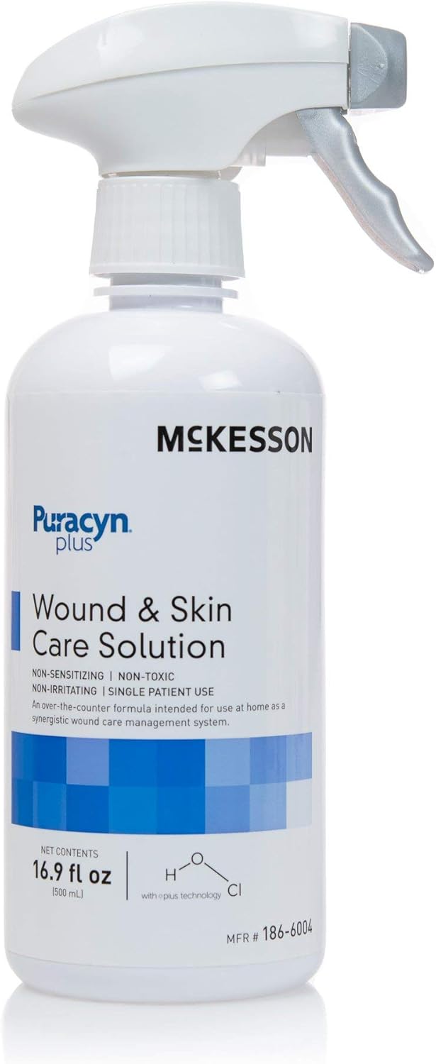 McKesson Puracyn Plus Wound Care Cleanser Spray 169 oz 1 Count First Aid Wash Solution for Minor Injuries Cuts Burns Scrapes Sores AlcoholFree - Image 1