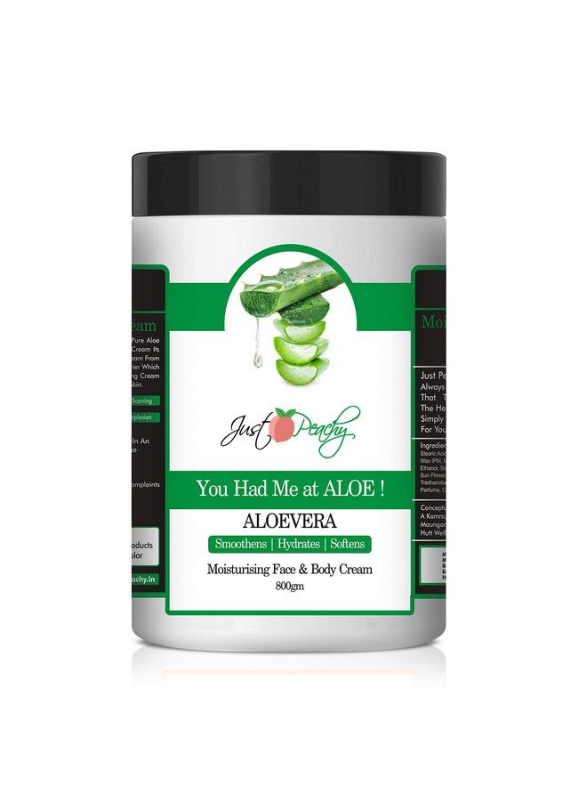 Just Peachy Face & Body Cream ; Non Sticky Quick Absorbing Body Butter ; For All Skin Types ; 100% Vegan (Aloevera 800 G) - Image 1