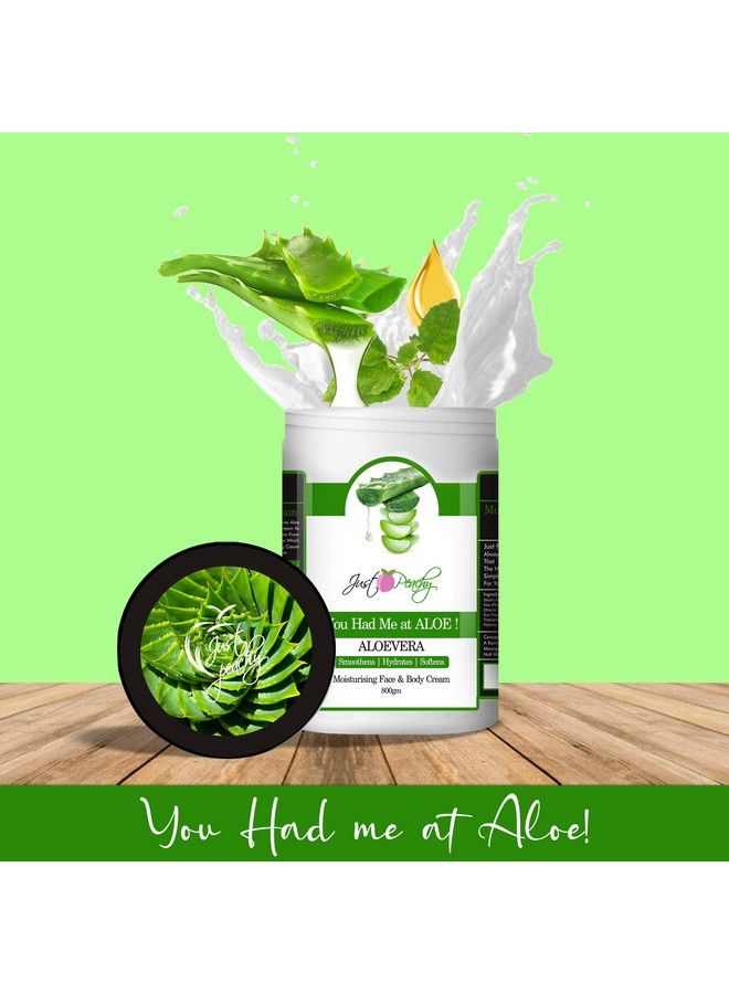 Just Peachy Face & Body Cream ; Non Sticky Quick Absorbing Body Butter ; For All Skin Types ; 100% Vegan (Aloevera 800 G) - Image 3