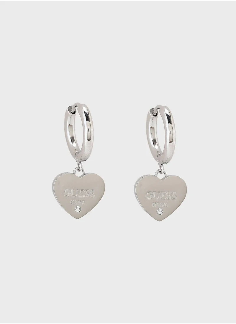 GUESS Plain Heart Hugs Earrings