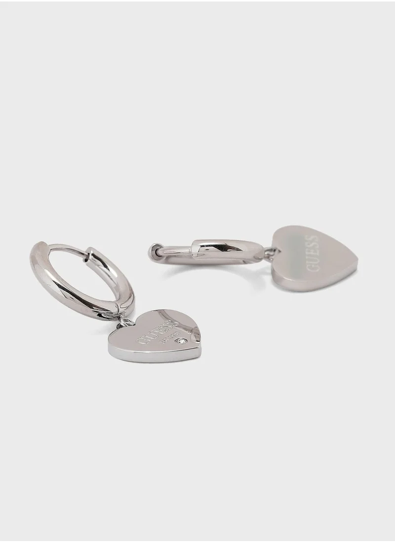 GUESS Plain Heart Hugs Earrings