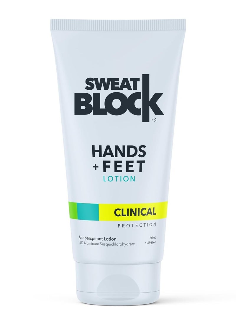 Sweatblock SweatBlock Antiperspirant Lotion for Hands & Feet - CLINICAL STRENGTH for Men & Women - Hyperhidrosis Aid to Stop Excessive Sweating - Reduces Foot Odor - Moisturizing w/ Aloe - Travel Size 1.69 fl oz  - Image 1