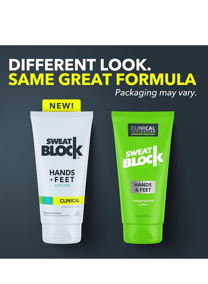 Sweatblock SweatBlock Antiperspirant Lotion for Hands & Feet - CLINICAL STRENGTH for Men & Women - Hyperhidrosis Aid to Stop Excessive Sweating - Reduces Foot Odor - Moisturizing w/ Aloe - Travel Size 1.69 fl oz  - Image 2
