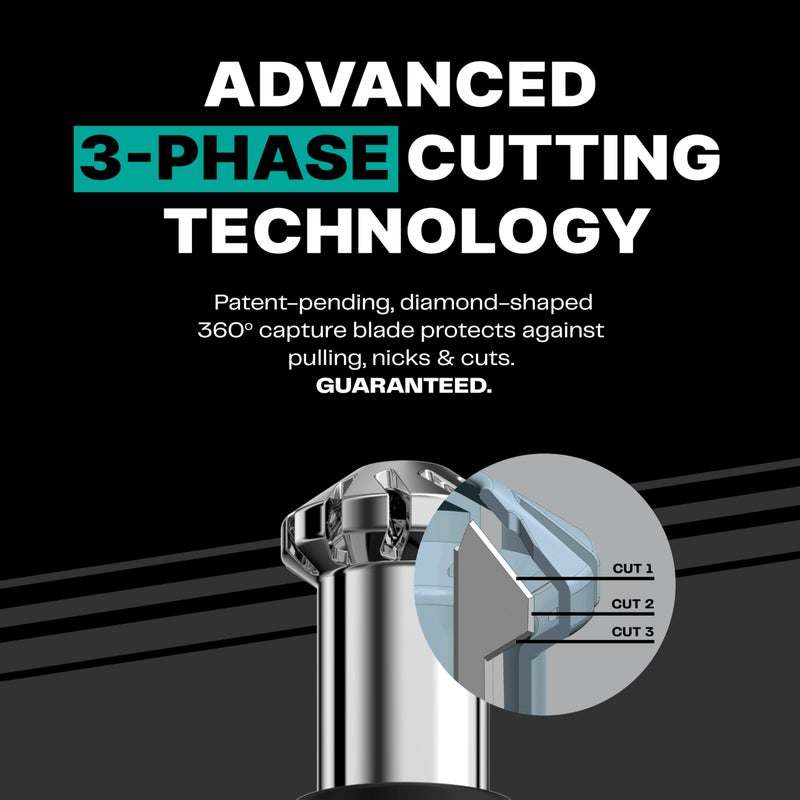 Conair Men Ear, Nose and Eyebrow Trimmer, Patented 360Â° Bevel Blade for No Pulls, Nicks or Cuts Guaranteed, Nose Hair Trimmer for Men, Non-Slip Grip, 5-Piece Kit with Travel Case - Image 3