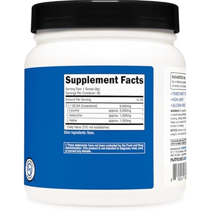 Nutricost BCAA Powder 2:1:1 (90 Servings, No Flavor Added) - Branched Chain Amino Acids - Image 5