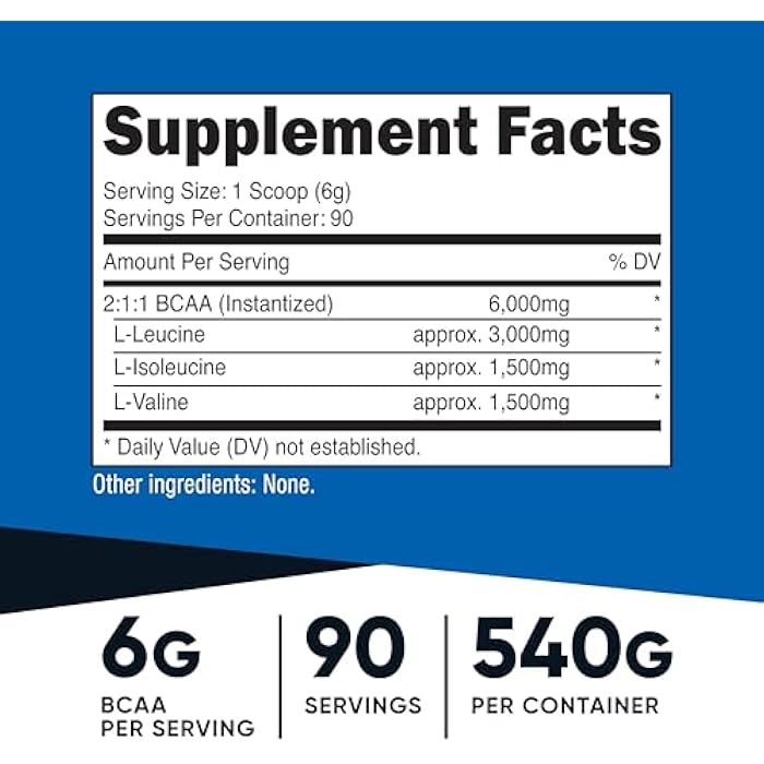 Nutricost BCAA Powder 2:1:1 (90 Servings, No Flavor Added) - Branched Chain Amino Acids - Image 2