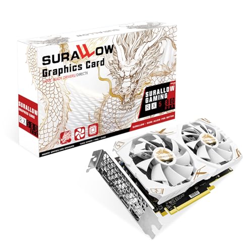 SURALLOW RX 580 8GB Graphics Card, 2048SP,GDDR5,256 Bit Graphics Card for Gaming PC,PCIE 3.0,Twin Freeze Fans Computer Video Card with HDMI/DP/Ports - Image 1