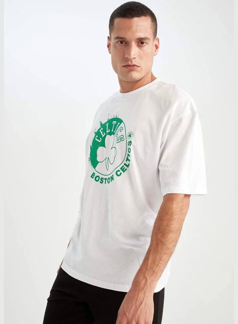 DeFacto Man NBA Boston Celtics Licenced Oversize Fit Crew Neck Short Sleeve Knitted T-Shirt