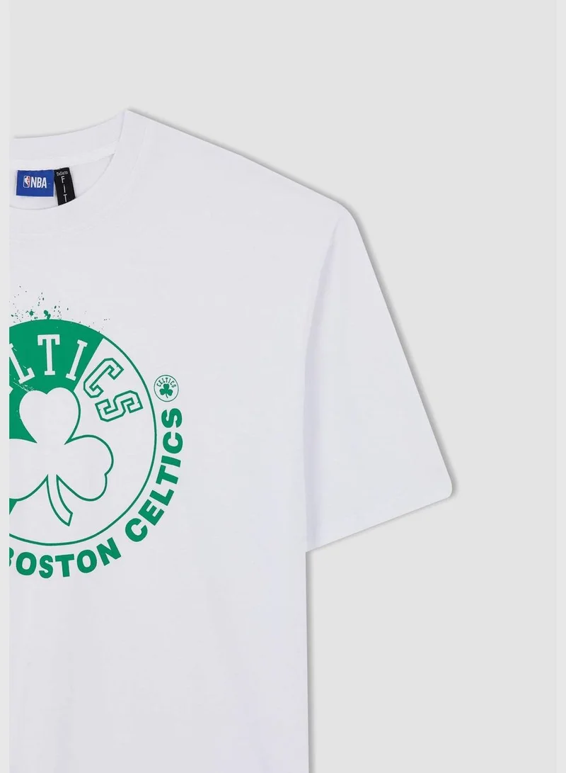 DeFacto Man NBA Boston Celtics Licenced Oversize Fit Crew Neck Short Sleeve Knitted T-Shirt