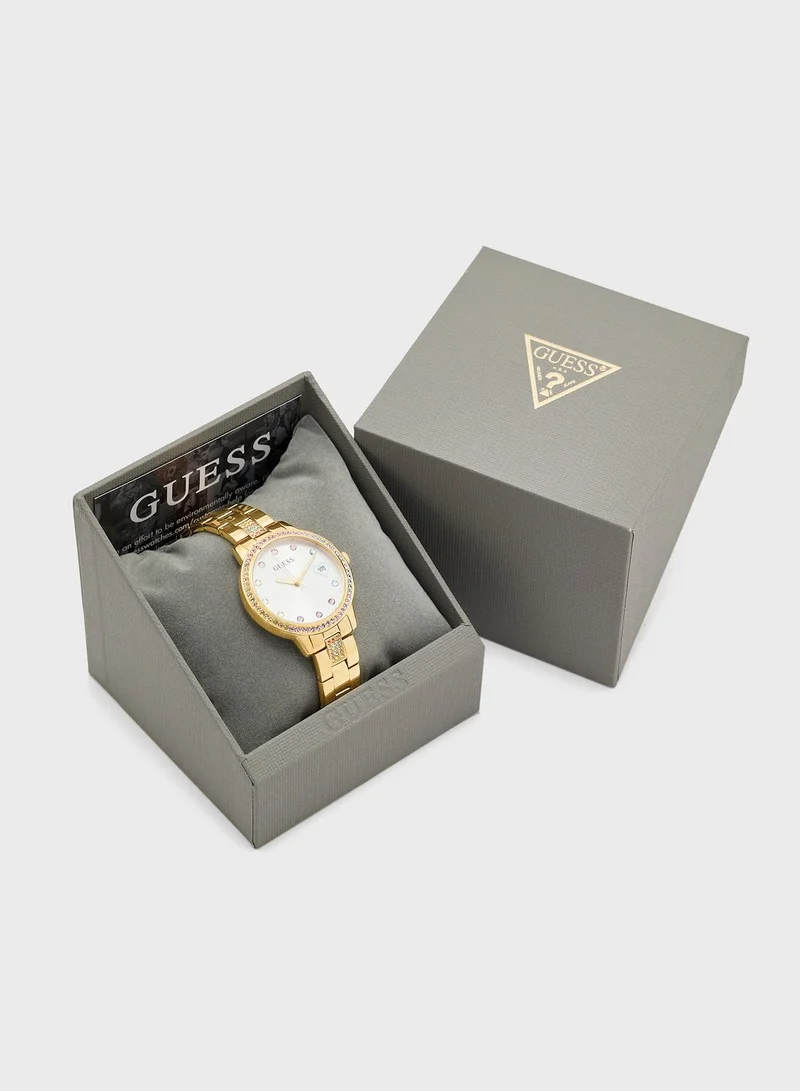 GUESS Three Of Hearts Steel Strap Analog Watch
