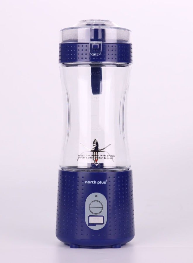 North Plus ProMix410 Portable Blender for Smoothies & Shakes, USB Rechargeable, 6 Blades, BPA-Free, Travel-Friendly, Compact Design, Ideal for Gym, Home & Office (Navy Blue) - Image 1