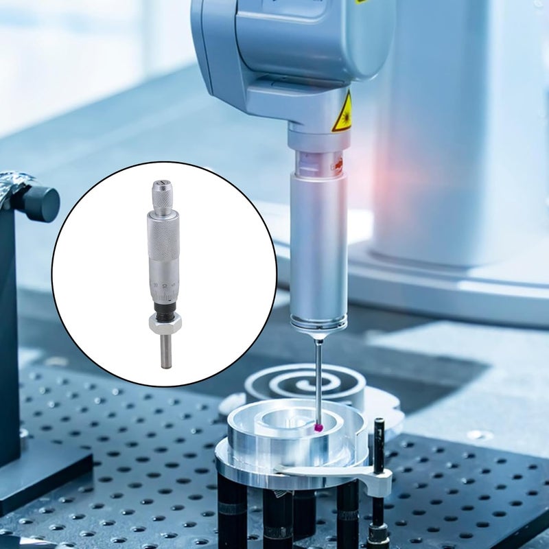 Homeswitch Ratchet Micrometer Head Measure Tool,0-25mm Range,+/-0.01mm Accuracy,Plain Thimble,Flat Head nut,Type 3 - Image 5