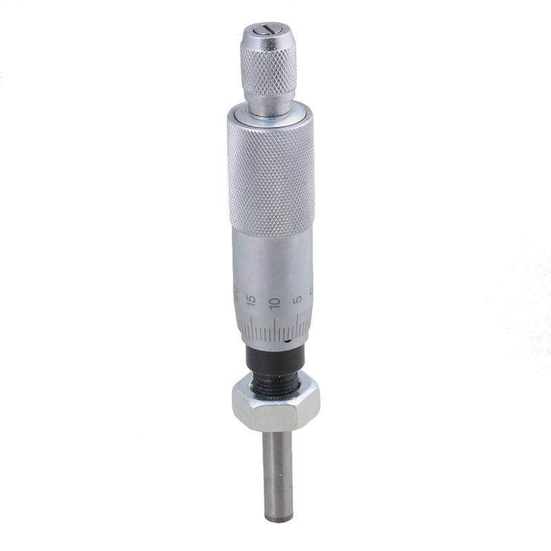 Homeswitch Ratchet Micrometer Head Measure Tool,0-25mm Range,+/-0.01mm Accuracy,Plain Thimble,Flat Head nut,Type 3 - Image 1
