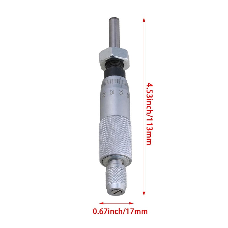 Homeswitch Ratchet Micrometer Head Measure Tool,0-25mm Range,+/-0.01mm Accuracy,Plain Thimble,Flat Head nut,Type 3 - Image 4