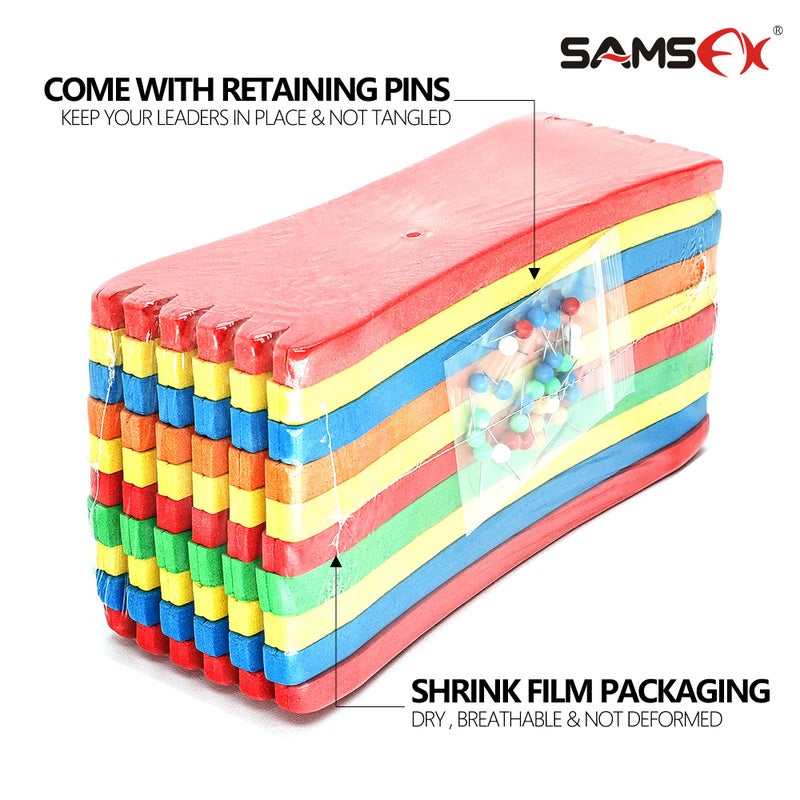 SAMSFX Fishing Leader Line Holder Foam Board Snelled Hook Keeper with Retaining Pins Accessories Pack of 10 (14 x 6cm, Pins Included) - Image 3