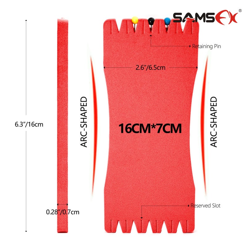 SAMSFX Fishing Leader Line Holder Foam Board Snelled Hook Keeper with Retaining Pins Accessories Pack of 10 (14 x 6cm, Pins Included) - Image 2